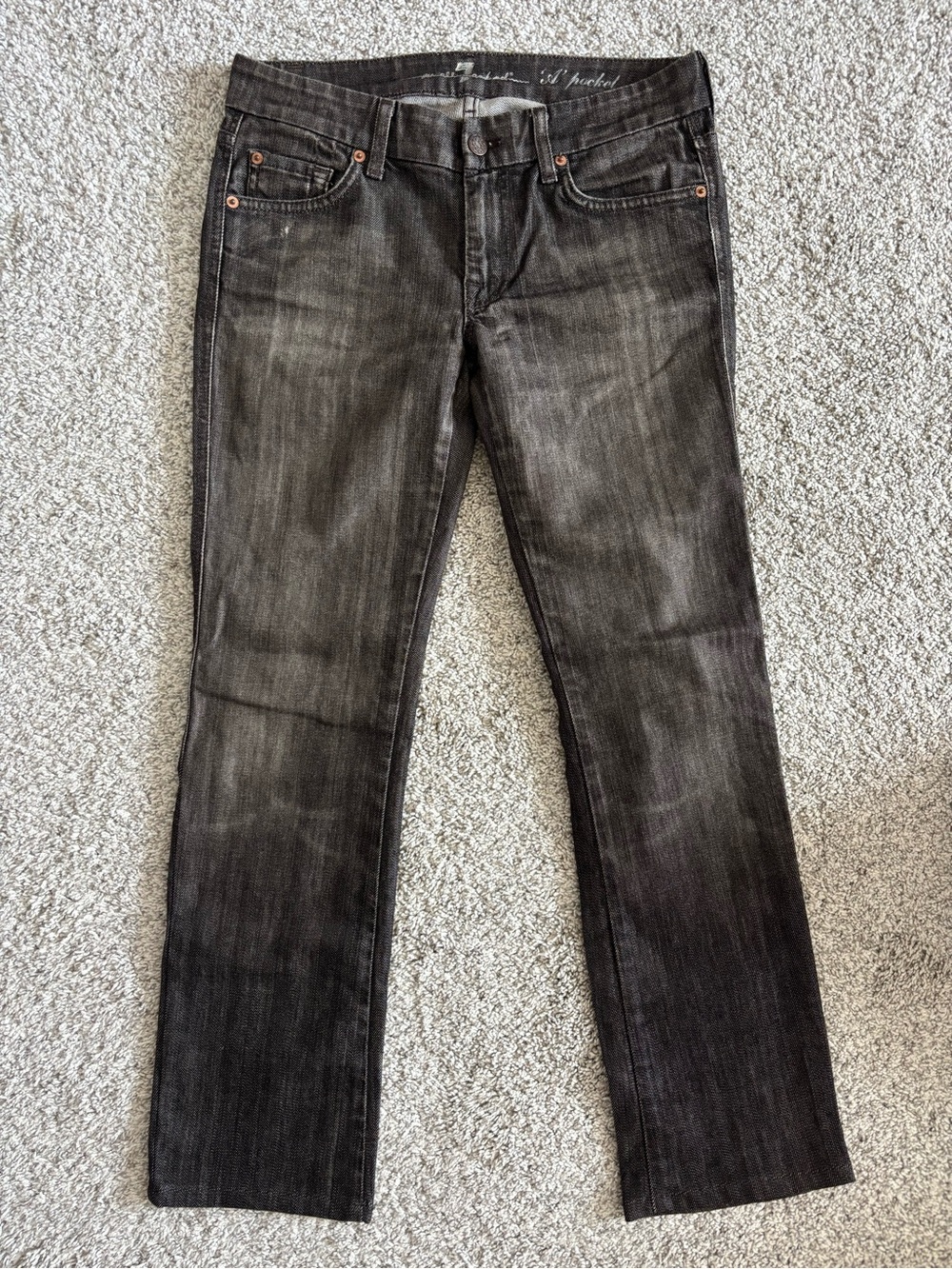7 For All Mankind faded black jeans